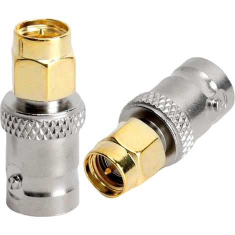 Adaptateur SMA vers BNC Connecteurs Coaxiaux Femelle BNC vers Mâle SMA pour Antennes HF, Appareils WLAN, SDR, WIFI, etc. (1/5)