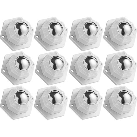 12 Pcs Roulettes Universelles à Billes d'Acier 360° Pivotantes Charge Lourde pour Boîte de Rangement (1/5)