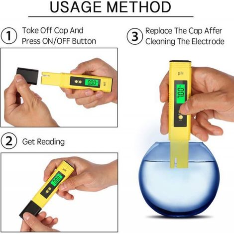 PH Testeur Electronique Testeur de qualit de leau Digital LCDFonction Dtalonnage Automatique et 000- Jardin piscine Piscine et sp (1/4)