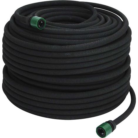 Tuyau d'arrosage de jardin noir 0,6" 100 m caoutchouc