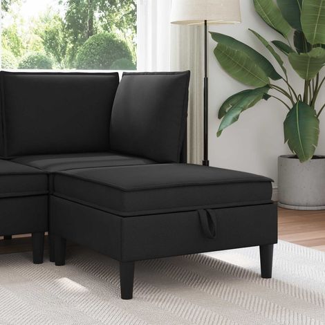 vidaXL Taburete de Sofá con Almacenamiento Negro Terciopelo (1/5)