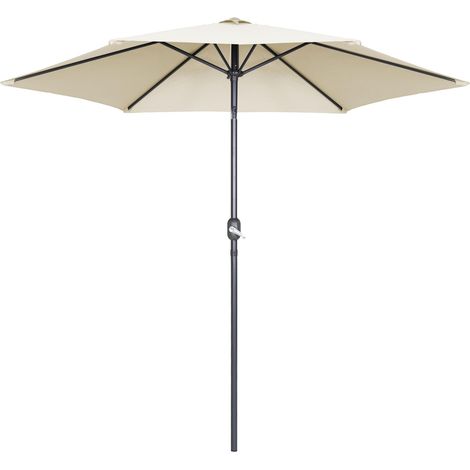 Oviala – Parasol droit 3m – Aluminium époxy – Toile polyester 180g/m² traitée UV 50+ – Surface d'ombrage 7m² – Mât 38mm inclinable