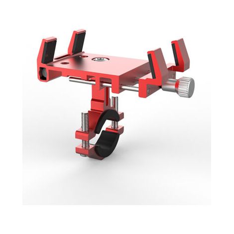 Support de téléphone de vélo rouge, support de téléphone de moto en alliage d'aluminium support de téléphone de vélo universel sans outil installation pour vélo rotation à 360 degrés quatre griffes (1/3)