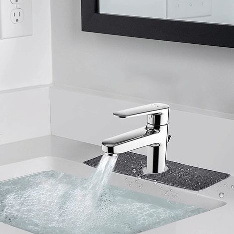 Tapis absorbant pour robinet, protection contre les gouttes d'eau, en microfibre, pour évier, cuisine et salle de bain. (1/5)