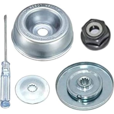5-teiliges Universal-Kopfmuttern-Set für Freischneider, Befestigungsmuttern für Getriebeklingen, Metallgetriebezubehör, Ersatzteile für Freischneider und Rasenmäher (Silber) Silber - (1/5)