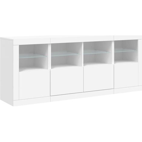 Credenza credenza cassettiera armadio portaoggetti organizer cucina soggiorno soggiorno con luci LED 163 x 37 x 67 cm Bianco 020029835