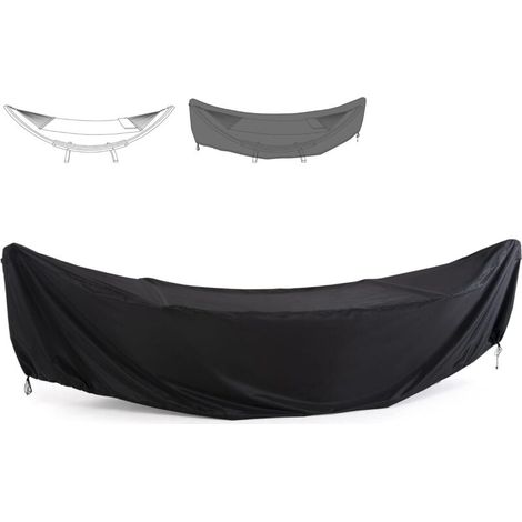 Housse de hamac en polyester imperméable pour support de hamac arqué de 4,27 m (14 pi), noire (1/5)