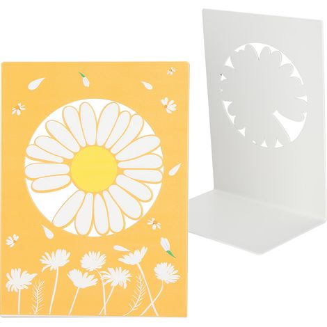 Lot de 2 serre-livres en métal antidérapants et stables, pour la maison ou le bureau (Daisy) (1/5)