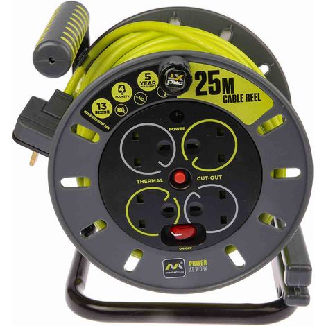 Enrouleur 25m, 4 prises Type G - Britannique, 240 V 13A ( Prix pour 1 ) (1/5)