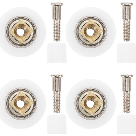 CCYKXA4 Pièces Roulettes pour Porte Coulissante de Salle de Bain en Métal et Plastique, Glissantes Modernes pour Remplacement et Accessoire de Bain (1/5)