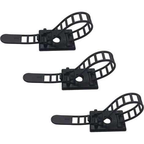 Lot de 100 clips pour câbles adhésifs avec vis en option - Attaches de gestion des câbles réglables et réutilisables - Serre-câbles (1/5)
