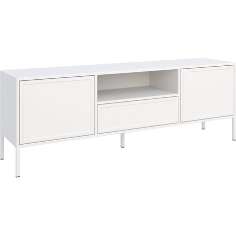 Selsey Velveto - TV-Lowboard 2-türig mit Schublade & Fach, Weiß, 160 cm