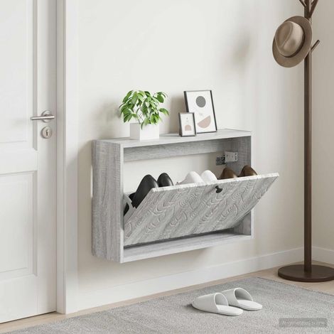 vidaXL Wall-Mounted Shoe Cabinet DELFT 71 x 17 x 43 cm Engineered Wood (1/5)