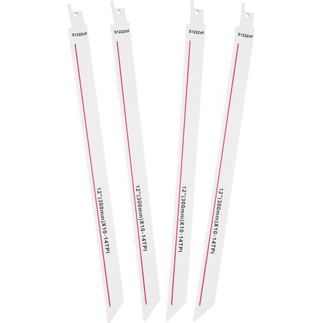 Ensemble de 4 lames de scie alternative HSS pour le travail du bois, outil multifonction pour la menuiserie, 14 dents par pouce (1/5)