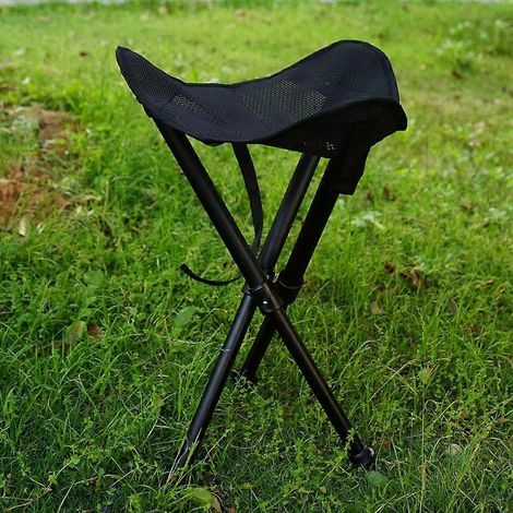 Tabouret trépied de camping à 3 pieds, pliable et portable, idéal pour les voyages, la plage, les barbecues et le jardin. (1/4)