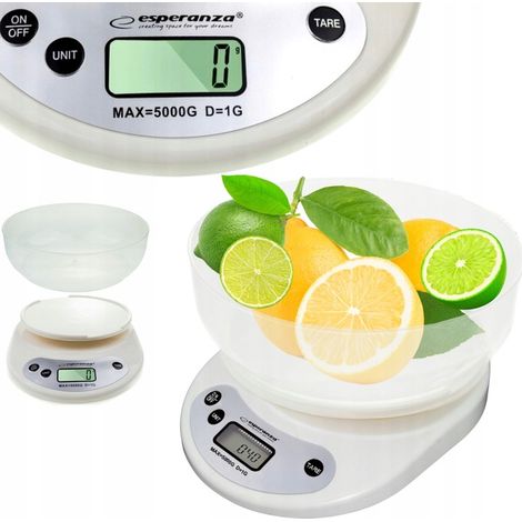 BILANCIA DA CUCINA ELETTRONICA CON CIOTOLA E DISPLAY LCD PER LA CASA, PRECISA