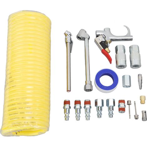 [JAMAIS UTILISÉ]Kit d'accessoires pour pistolet à air comprimé multifonctionnel en acier inoxydable à connexion rapide (20 pièces) (1/5)