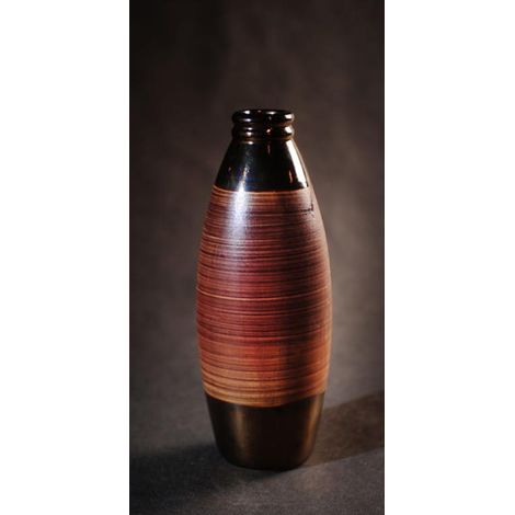 Vaso ovale marrone, alto 34 cm - Parte di un set di due pezzi (1/2)