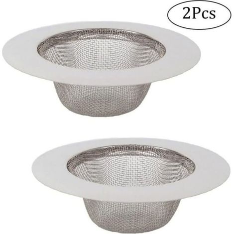 Filtre Évier - Acier Inoxydable - Diamètre 11,5 cm - Pour Cuisine Salle De Bain Lavabo - 2 Pièces (1/4)