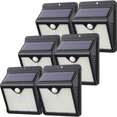 【Lot de 6 - 150 LED - Puissante - étanches】Feob Lampe Solaire Extérieur Détecteur de Mouvement Lumière Solaire éclairage Extérieur Sécurité sans Fil led Spot Extérieur Solaire par Jardin Decoration (1/5)