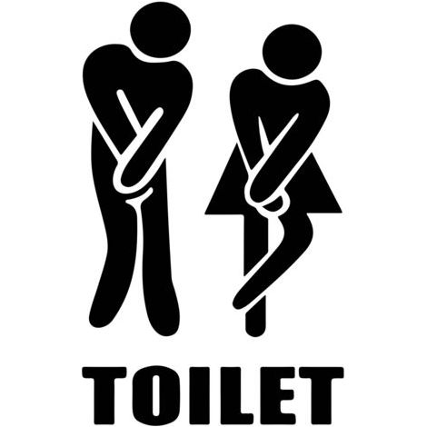 PA Stück Toilettentür-Aufkleber in französischer Sprache, lustiger Wandaufkleber, schwarzes Silhouette-Muster, Mann und Frau, lustige Dekoration, Schlafzimmer, WC (1/5)