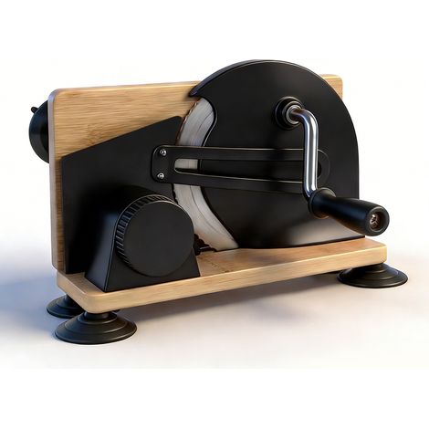 Coupe-pain manuel pour le levain fait maison, outil de tranchage à manivelle, épaisseur réglable uniformément, acier inoxydable noir