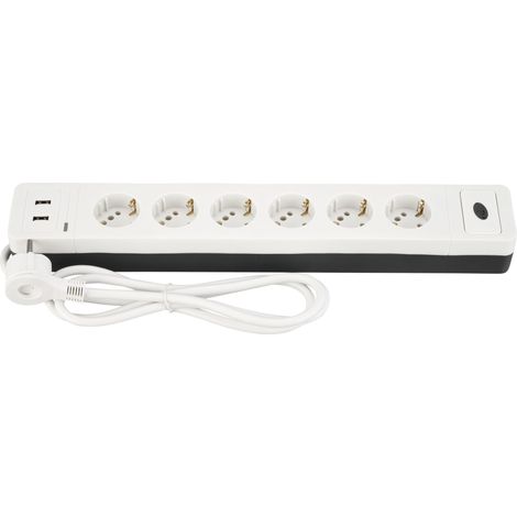 Steckdosenleiste COMBINI 6-fach weiß mit USB und ÜSS (1/5)