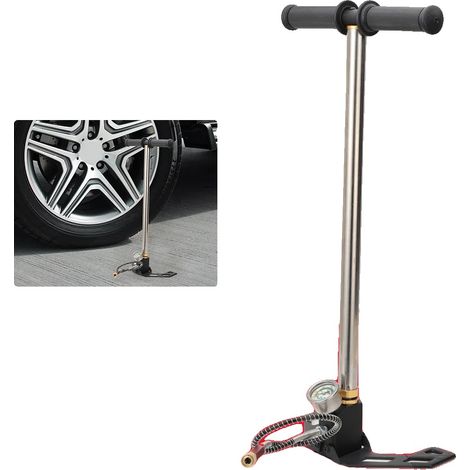 Bomba manual de alta presión, diseño de 3 etapas, manómetro de precisión, 4500 PSI, UE (1/5)