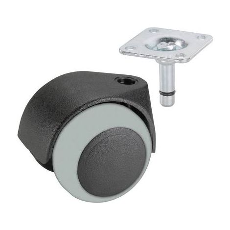 DÖNER HELMER PARQUET-ROULEAUX DE 40 MM-PLASTIQUE-NOIR - 761101 (1/2)