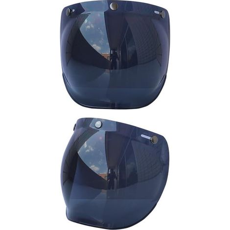 Motorcycle Bubble Visor Windshield Lens with Flip Mount for Helmets with 3 Press Studs Yellow Dark Beige Transparent Multicolor Silver (Dark Tan) (1/5)