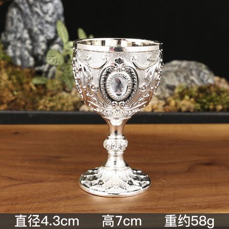(Argent) Mini verre à vin en métal, 30 ml, verre individuel pour vin blanc (1/2)