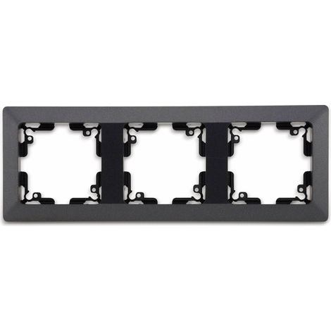 Cadre de recouvrement MILOS 23053, 3 postes, dimension intérieure 55x55 mm, anthracite (1/2)
