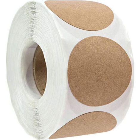 Lot de 500 étiquettes rondes autocollantes en papier kraft pour sacs de cuisson (1/4)