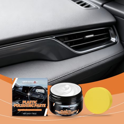 Kunststoffpolierpaste für die Aufbereitung von Fahrzeuginnen- und -außenbereichen, zur Fleckenentfernung und für die tägliche Reinigung verschiedener Materialien – 50 g + Schwamm1 -- BIEMMEDUE (1/5)