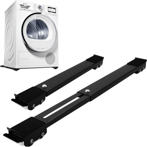 Support Machine a Laver avec 24 Roues,Socle Lave Linge Réglable 45 cm-70cm pour sèche-linge,Réfrigérateur-Noir (1/4)
