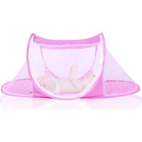 Moustiquaire pour Lit de Bébé, Moustiquaire Pliable pour Lit de Bébé, Moustiquaire de Tente Portable, Facile à Installer, Convient à la Chambre Familiale, Aux Voyages en Plein Air (Rose)-Fei Yu (1/5)