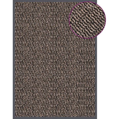 Paillasson de porte d'entrée et caoutchouc antidérapant 40 x 60 cm polypropylène touffeté marron DEC040663
