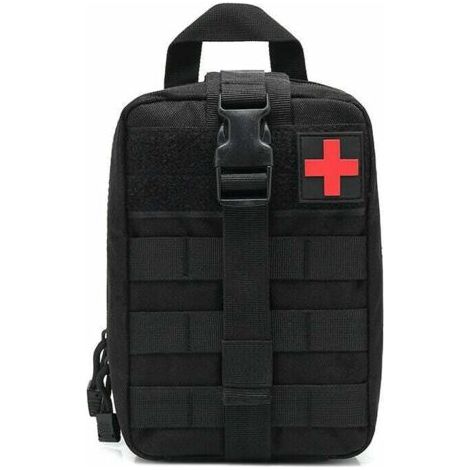 Trousse de premiers secours, trousse de survie, trousse de premiers secours, trousse médicale d'urgence de camping en milieu de travail noire (vide), (1/4)