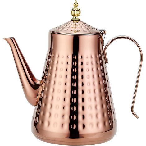 Théière en acier inoxydable 1800ml avec infuseur amovible,Théière vintage,Cuivre (1/5)