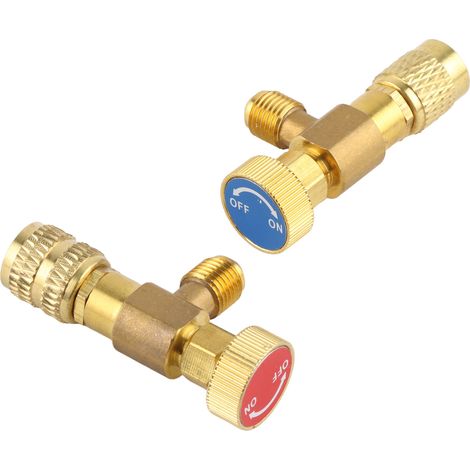 2 pièces Soupape de Sécurité Liquide R410A R22 pour Climatisation et Réfrigérant, Adaptateur de Sécurité 1/4" (1/5)