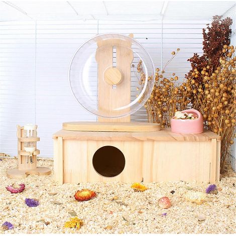 Cabane en bois avec toit amovible, idéale pour les cochons d'Inde, les chinchillas et les petits animaux. (1/4)