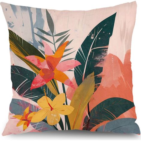 Housse de coussin floral jardin, décoration canapé extérieur,45×45cm (1/5)