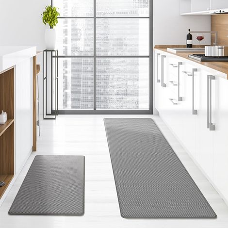 Small single PVC kitchen floor mat, thickened, long strip, leather, waterproof, non-slip, household use, oil and sewage resistant, washable - dark gray - 442400.8cm