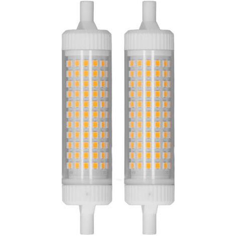 Ampoule LED R7S 118mm, 2 pièces, variable 15W, 154 LED, projecteur à Double extrémité pour éclairage publicitaire nocturne à domicile, lumière chaude 220V (1/5)