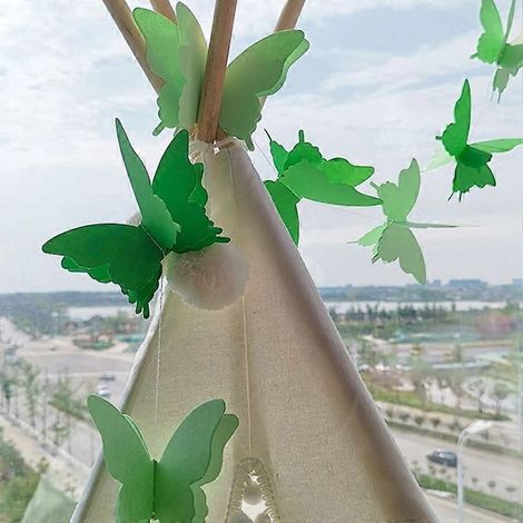 Guirlande décorative papillon en papier 3D à faire soi-même, guirlande de papillons à suspendre - (1/5)