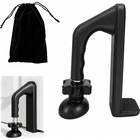 Verrou de porte portable pour écart 0,8 à 5 cm Butoir anti-effraction pour maison hôtel voyage Sans perçage antidérapant (1/5)