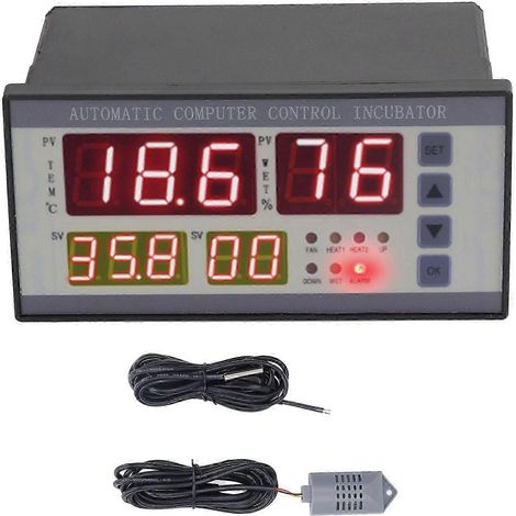 Contrôleur d'incubateur avec retournement automatique des œufs, contrôle de la température et de l'humidité, intelligent AC160V/240V. (1/5)