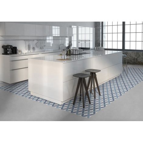 Carrelage effet carreau de ciment BARCELONA ARCH 25x25cm 25x25cm Bleu Mat - Boîte de 1.13 m2 (1/2)