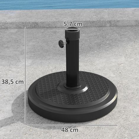 Pied de parasol métal 22kg noir, pour Ø38-48mm Ø48x38,5cm (1/5)