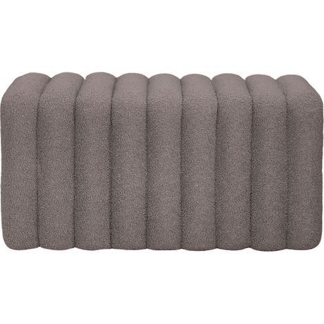 Banc rembourré en tissu bouclette L79cm - Taupe - Leto